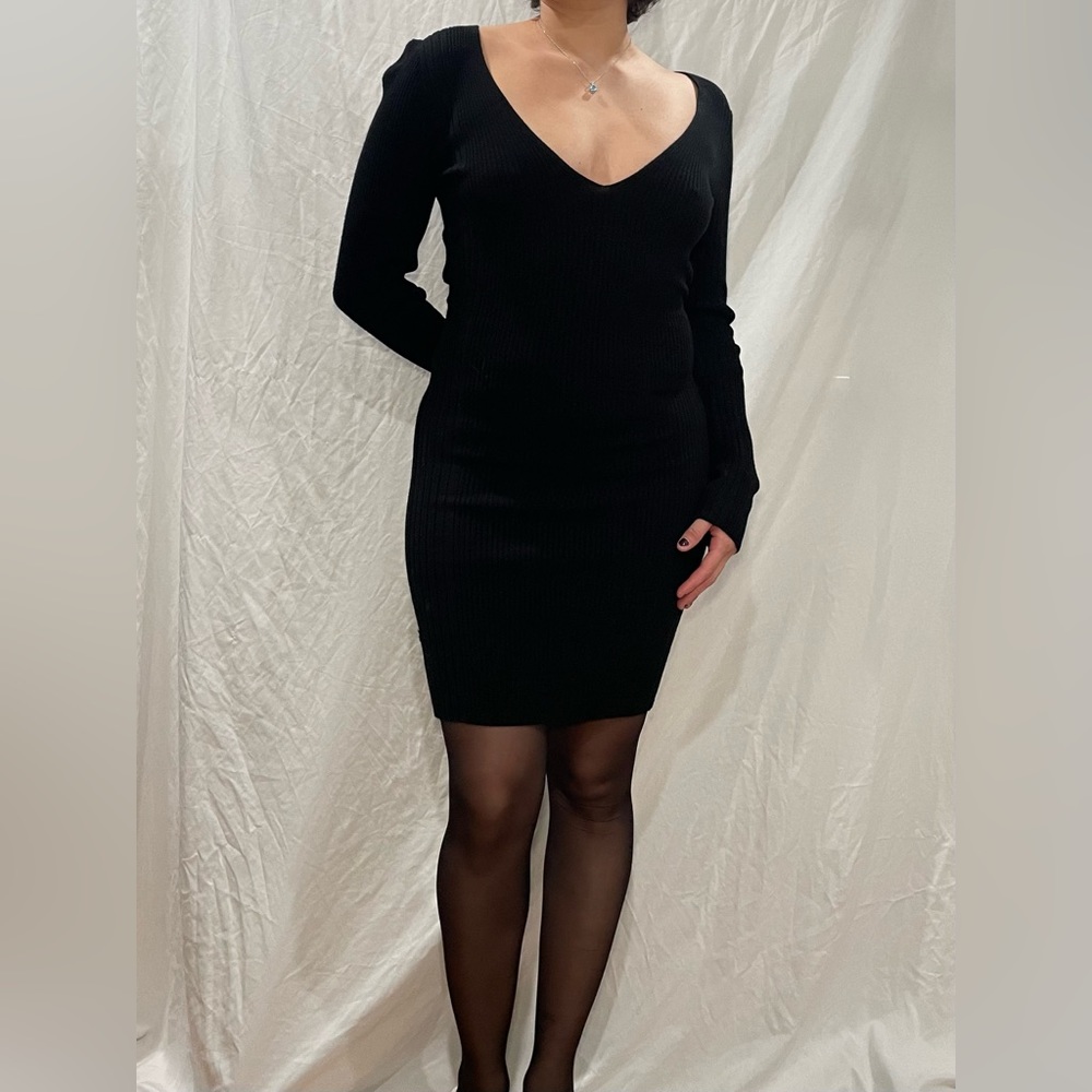 Vintage 90s Express Knit Bodycon Midi Dress / SZ M